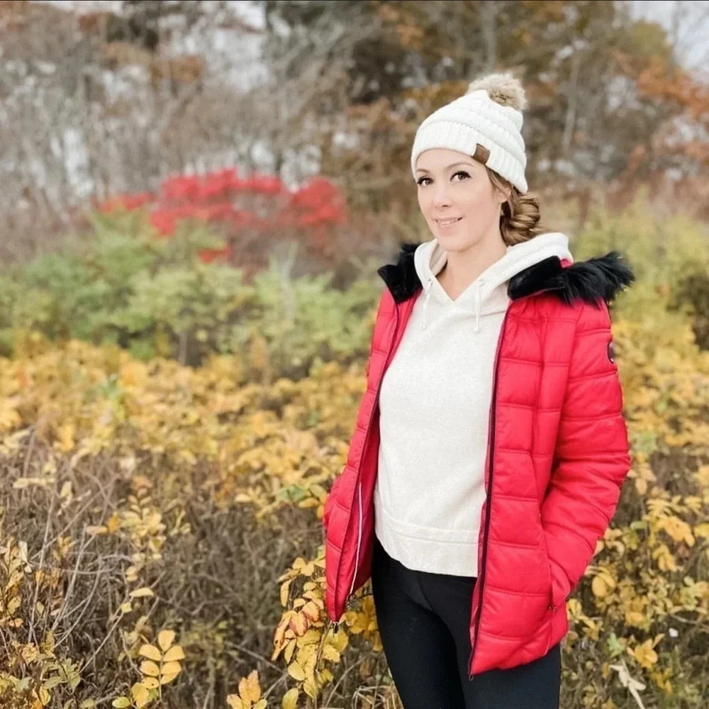 Red Nautical Puffer Coat